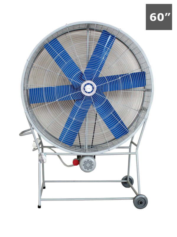 Moveable Two Tyre Trolley Type Industrial Air Supply Fan 60 Inch with 6 Wings
